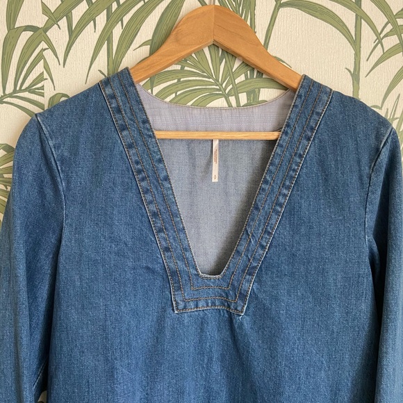 Free People Denim Tunic Mini Dress - Picture 2 of 5